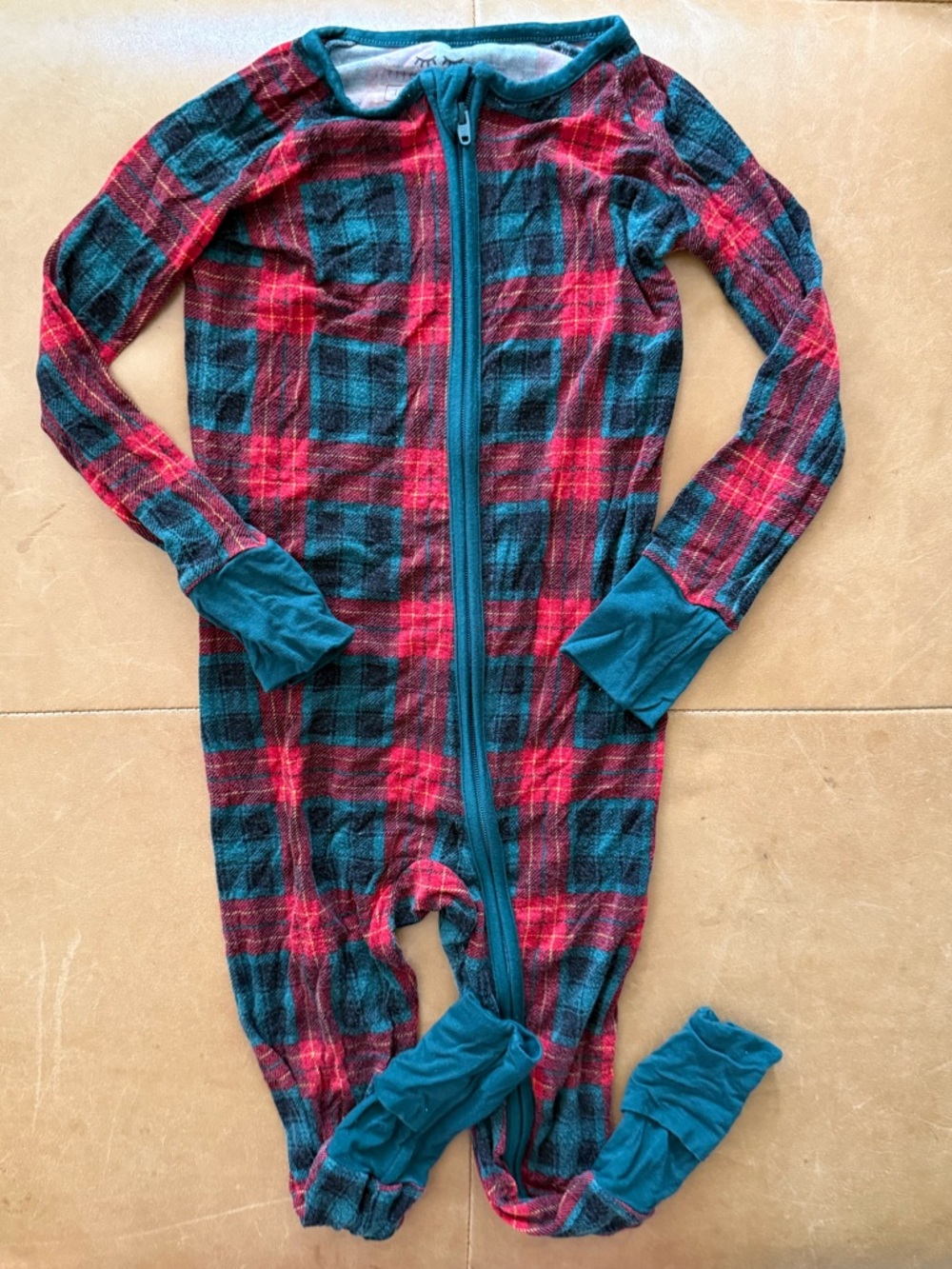 Little Sleepies Viscose Bamboo Holiday Plaid Footie 18-24M